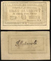 4 złote 4.09.1794, seria I- L, ładny egzemplarz,