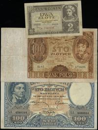 zestaw 3 banknotów, 2 złote 26.02.1936 seria CN 