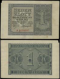 1 złoty 1.03.1940, seria A 5039647, oberwany róg