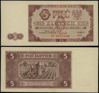 5 złotych 1.07.1948, seria BF 6377540, minimalni
