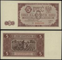 5 złotych 1.07.1948, seria B 1822581, wyśmienici