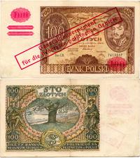 100 złotych 9.11.1934 (1939), z fałszywym nadruk