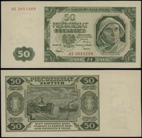 50 złotych 1.07.1948, seria AS 3014109, złamane 