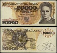 20.000 złotych 1.02.1989, seria G 8028956, złama