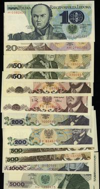 zestaw 13 banknotów z lat 1982-1988, 10 zł M, 20