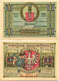 1 marka 1.03.1922, Kończyce, rogi banknotu lekko