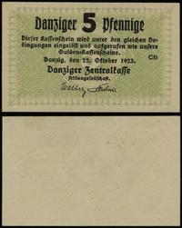 5 fenigów 22.10.1923, seria CB, znak wodny "kwad