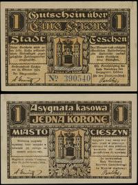 1 korona 25.10.1919, numeracja 390540, przesiąkn