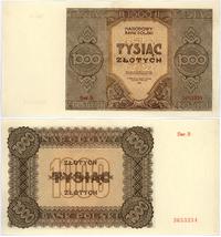1.000 złotych 1945, seria B, na prawym marginesi
