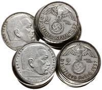 Niemcy, zestaw 30 x 2 marki, 17 x 1937, 2 x 1938, 11 x 1939