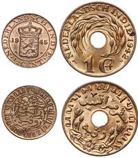 Niderlandy, zestaw: 1 cent 1942 i 1/2 centa 1945