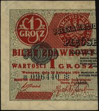 1 grosz 28.04.1924, część lewa, seria BB, Miłcza