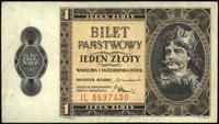 1 złoty 1.10.1938, seria I L, bardzo ładnie zach