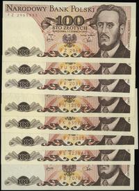 zestaw: 8 x 100 złotych 1.06.1979, serie FB, FE,
