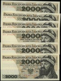 zestaw: 6 x 2.000 złotych 1.06.1979, serie AC, A