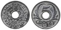 5 groszy 1939, Warszawa, cynk, piękne, Jaeger 62
