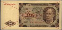 10 złotych 1.07.1948, SPECIMEN, seria AD 8900000