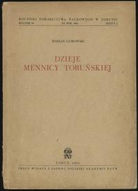 wydawnictwa polskie, Marian Gumowski - Dzieje mennicy toruńskiej, Toruń 1961