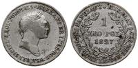 1 złoty 1827 IB, Warszawa, czyszczone, Bitkin 99