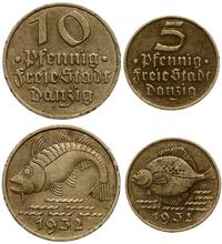 5 i 10 fenigów 1932, Berlin, flądra, dorsz, raze