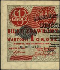 1 grosz 28.04.1924, lewa część, Miłczak 42dL