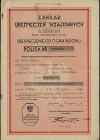 Polska, ubezpieczenie od ognia budowli na sumę 20.400 złotych, 7.07.1939