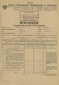 Polska, ubezpieczenie od ognia mienia ruchomego na sumę 13.600 złotych, 7.07.1939
