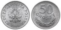 50 groszy 1949, Warszawa, smuga mennicza pod cyf