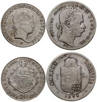 lot 2 monet, 20 krajcarów 1841 B oraz 1 forint 1