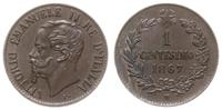 1 centesimo (centym) 1867 M, Mediolan, miedź, pi