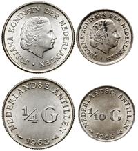 zestaw 2 monet, 1/10 guldena 1966 oraz 1/4 gulde