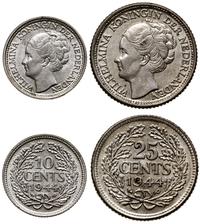 zestaw 2 monet 1944, 10 oraz 25 centów, srebro p