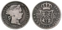 20 centavos 1865, srebro próby 900, ciemna patyn