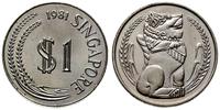1 dolar 1981, Singapur, miedzionikiel, piękny, K