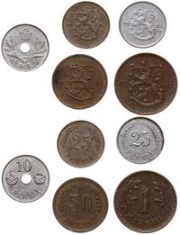 zestaw 5 monet, 10 penniä 1944, 2 x 25 penniä (1