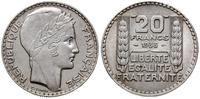 20 franków 1933, Paryż, srebro próby 680, Gadour