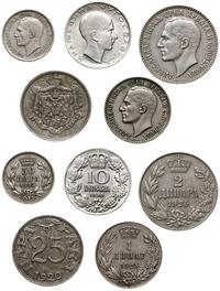 lot 5 monet, 25 para 1920, 50 para 1925, 1 dinar