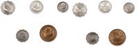 zestaw 5 monet, 1 pens, 3 pensy i 6 pensów 1958 