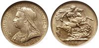 1 funt 1894 M, Melbourne, złoto, rysy na awersie