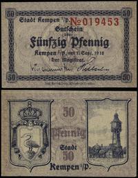 50 fenigów 1.09.1918, numeracja 019453, piękne, 