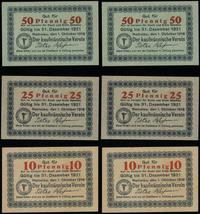 zestaw 3 banknotów, 10 fenigów 01.10.1918, 25 fe