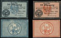 zestaw 2 banknotów, 10 fenigów 20.03.1920, 50 fe