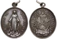 medalik religijny z uszkiem XIX w., Aw: Postać M