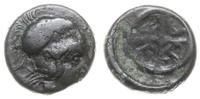 brąz IV w. pne, Aw: Głowa Ateny w hełmie w prawo