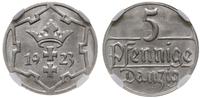 5 fenigów 1923, Berlin, moneta w pudełku NGC nr 