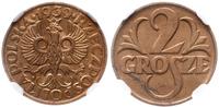 2 grosze 1939, Warszawa, wyśmienita moneta w pud