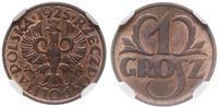 1 grosz 1925, Warszawa, wyśmienita moneta w pude