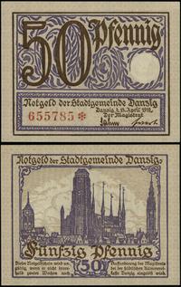 50 fenigów 15.04.1919, numeracja 655785 ❉, druk 