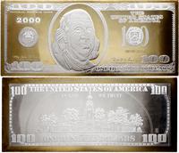 Stany Zjednoczone Ameryki (USA), sztabka 4-uncjowa imitująca bankot 100 dolarów 2000