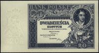 20 złotych 20.06.1931, bez poddruku oraz numerac
